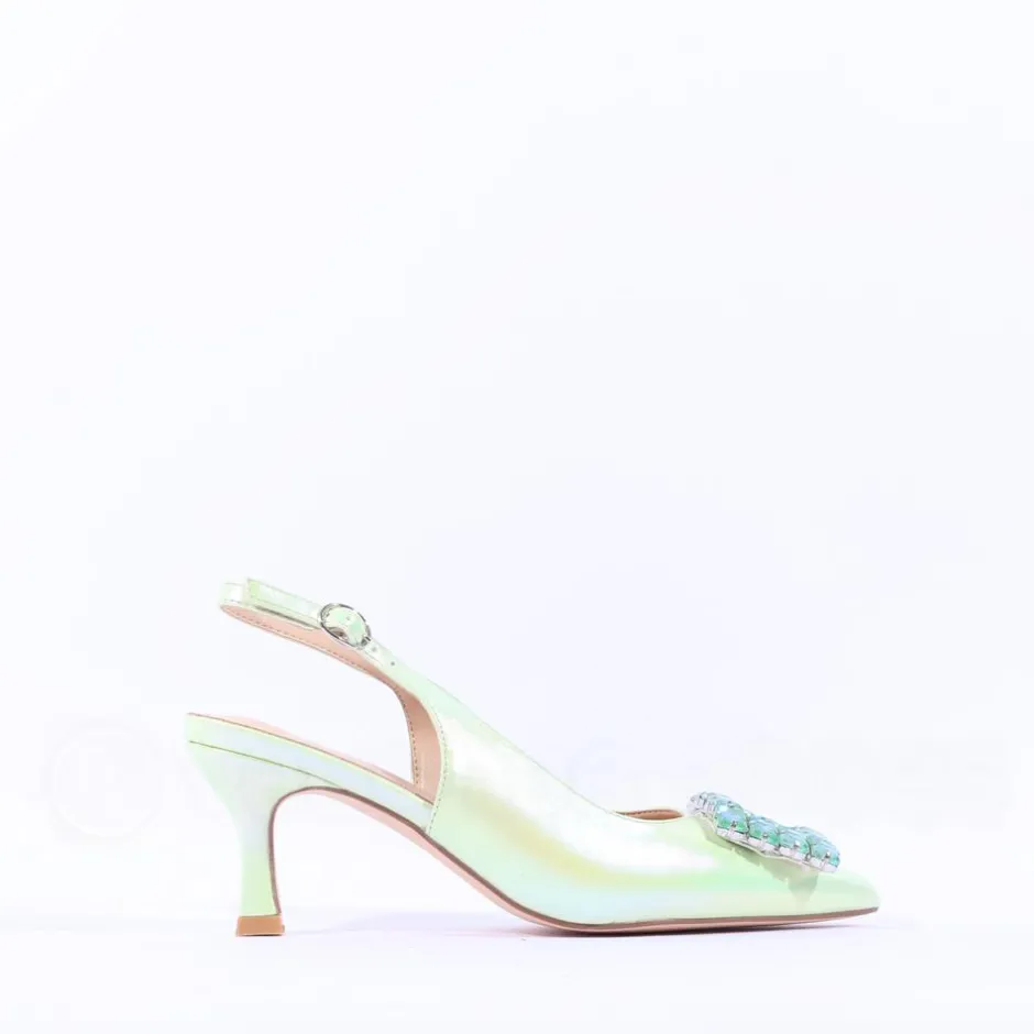 Women Sorento Shelbourne Brooch Slingback Heel - Lime