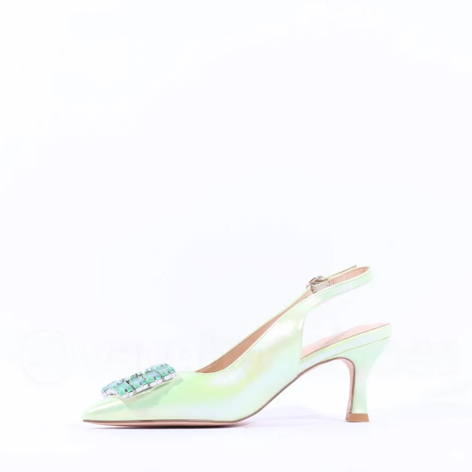 Women Sorento Shelbourne Brooch Slingback Heel - Lime