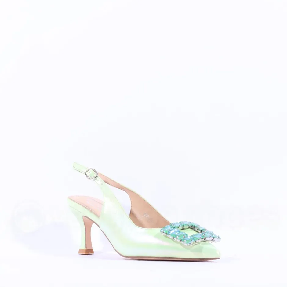 Women Sorento Shelbourne Brooch Slingback Heel - Lime