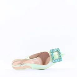 Women Sorento Shelbourne Brooch Slingback Heel - Lime