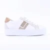 Women Paul Green Side Panel Laced Trainer - White Sparkle