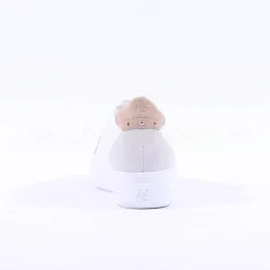 Women Paul Green Side Panel Laced Trainer - White Gold Leather