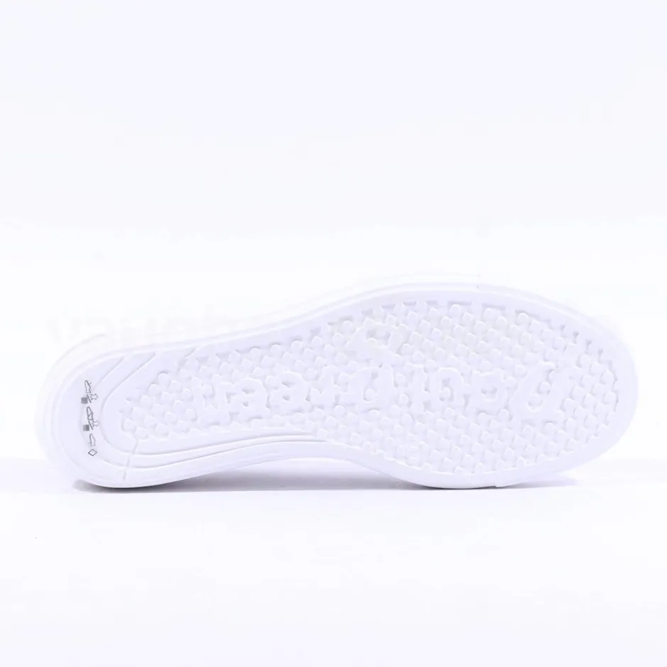 Women Paul Green Side Panel Laced Trainer - White Gold Leather