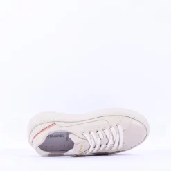 Women NeroGiardini Side Zip Glitter Trainer - Cream Orange