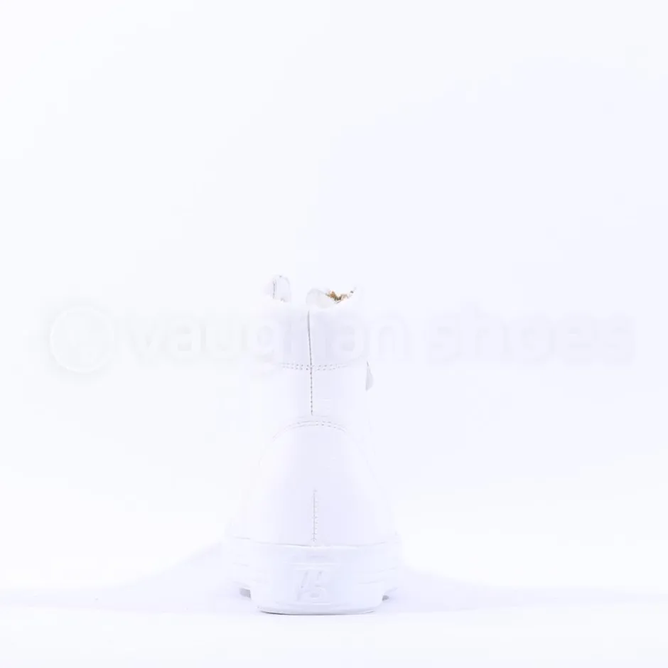 Women Paul Green Side Zip Hi Top Ankle Boot - White Gold Leather