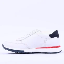 Women Paul Green Side Zip Laced Multi Trainer - White Red Navy