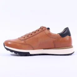 Women Paul Green Side Zip Laced Multi Trainer - Tan Leather