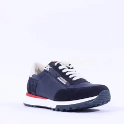 Women Paul Green Side Zip Laced Multi Trainer - Navy Leather