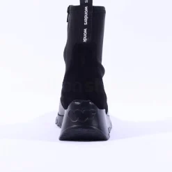 Women Wonders Singapur Gusset Wedge Boot - Black Stretch