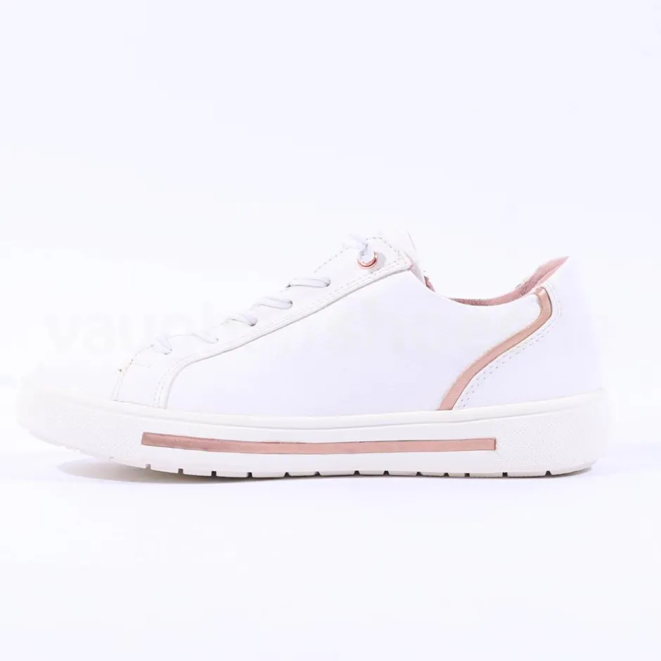 Women Jana Sitane Elasticated Lace Trainer - White Rose Gold