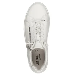 Women Jana Sitane Elasticated Lace Trainer - White Silver