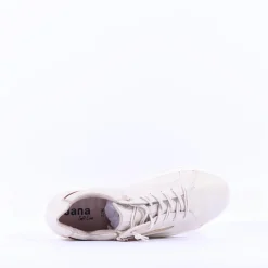 Women Jana Sitane Elasticated Lace Trainer - Beige Metallic
