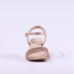 Women Una Healy Sleepless Night Strappy Heel - Rose Gold Sparkle