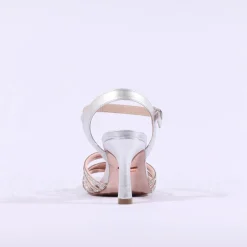 Women Una Healy Sleepless Night Strappy Heel - Silver Sparkle