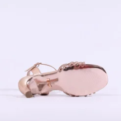 Women Una Healy Sleepless Night Strappy Heel - Rose Gold Sparkle
