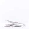 Women Paul Green Slingback Square Detail Pump - Silver Leather