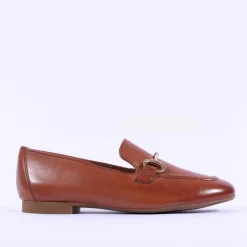 Women Paul Green Slip On Buckle Detail Loafer - Cognac Leather