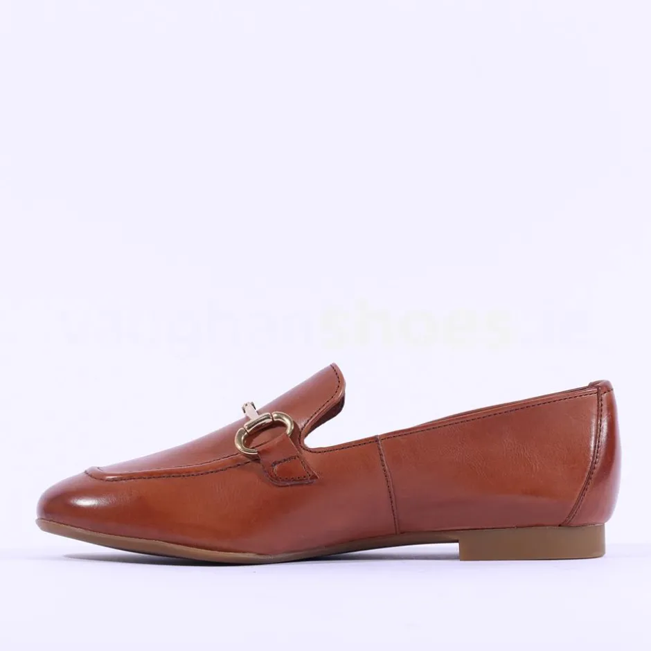 Women Paul Green Slip On Buckle Detail Loafer - Cognac Leather