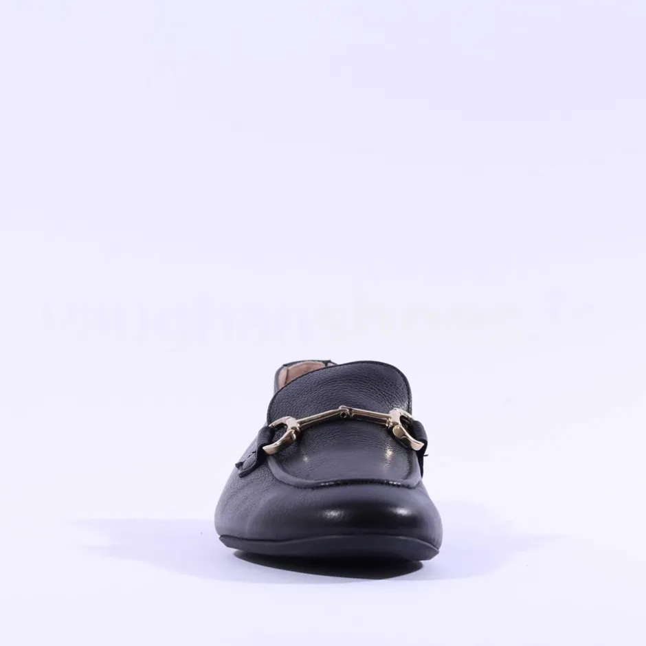 Women Paul Green Slip On Buckle Detail Loafer - Black Gold Leather