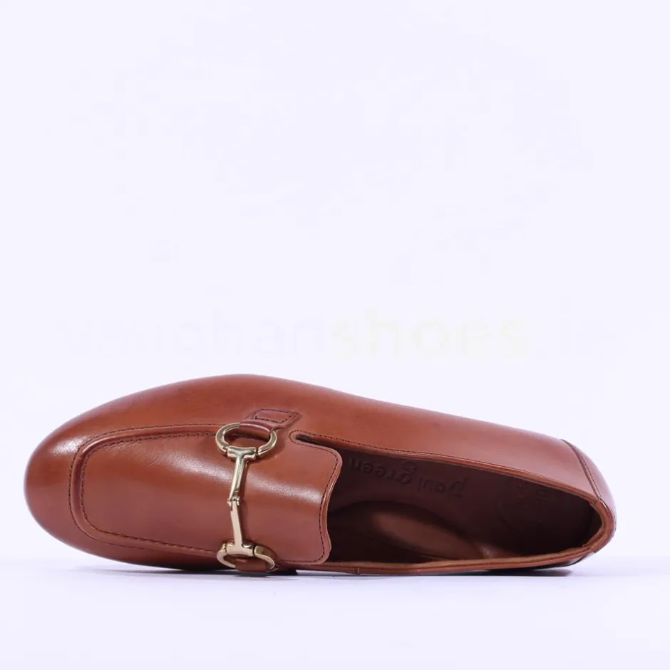 Women Paul Green Slip On Buckle Detail Loafer - Cognac Leather