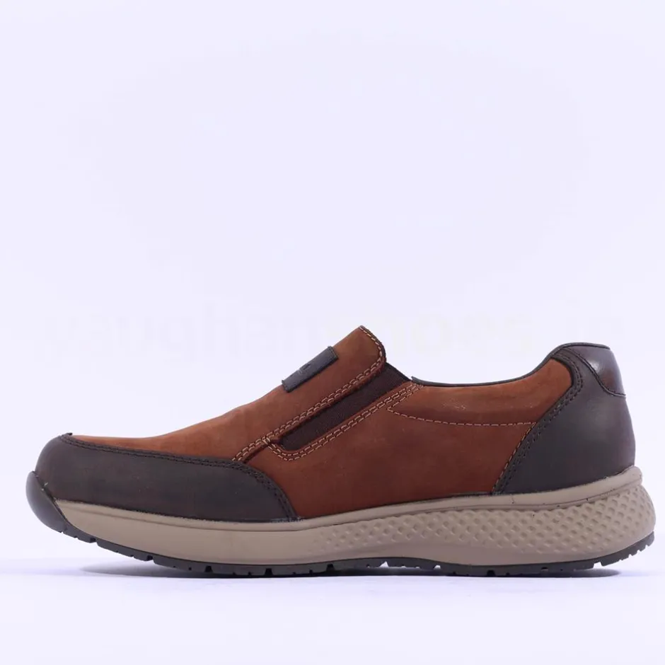 Rieker Men Slip On Shoe - Brown Nubuck