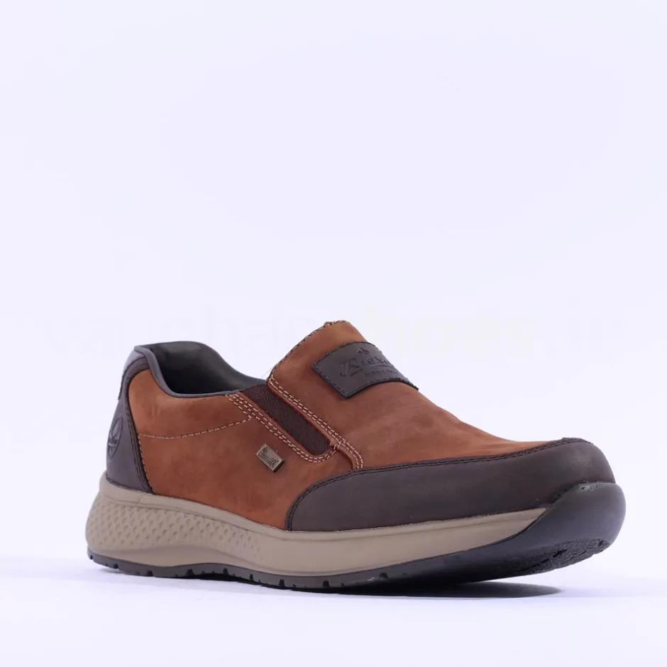 Rieker Men Slip On Shoe - Brown Nubuck