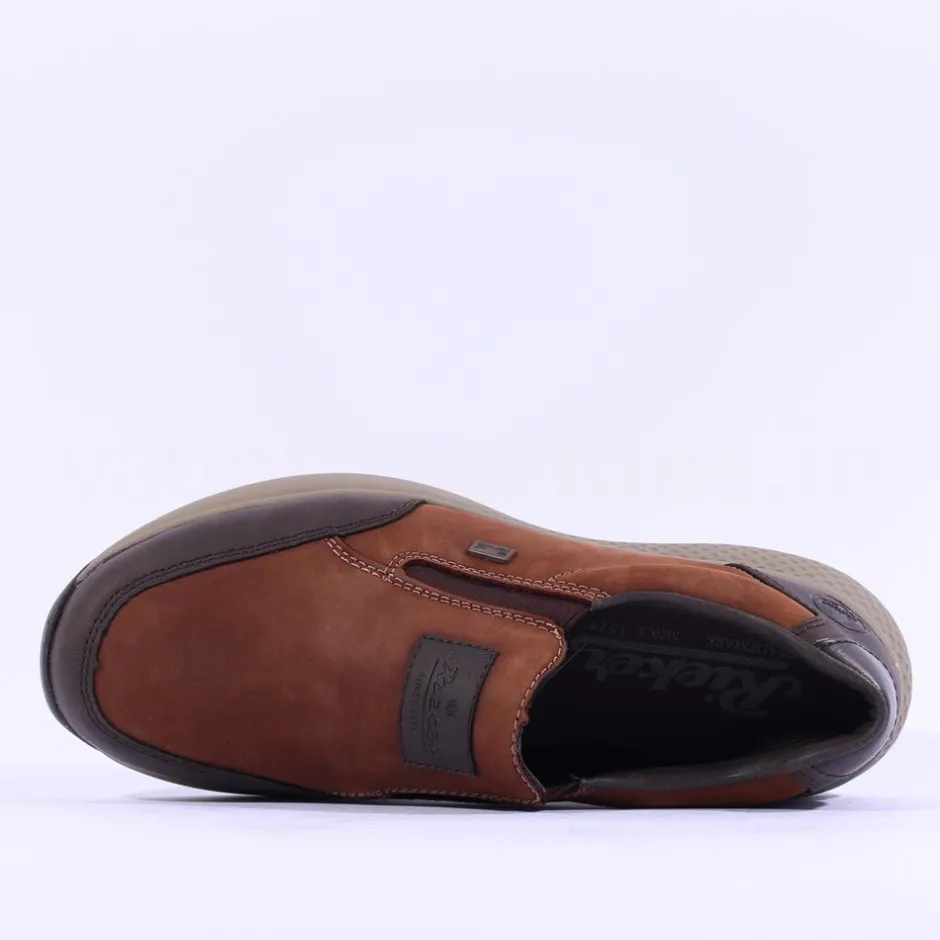 Rieker Men Slip On Shoe - Brown Nubuck