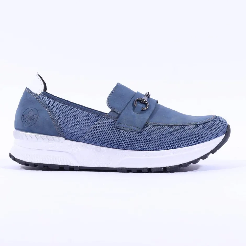 Women Rieker Slip On Shoe Link Detail - Blue