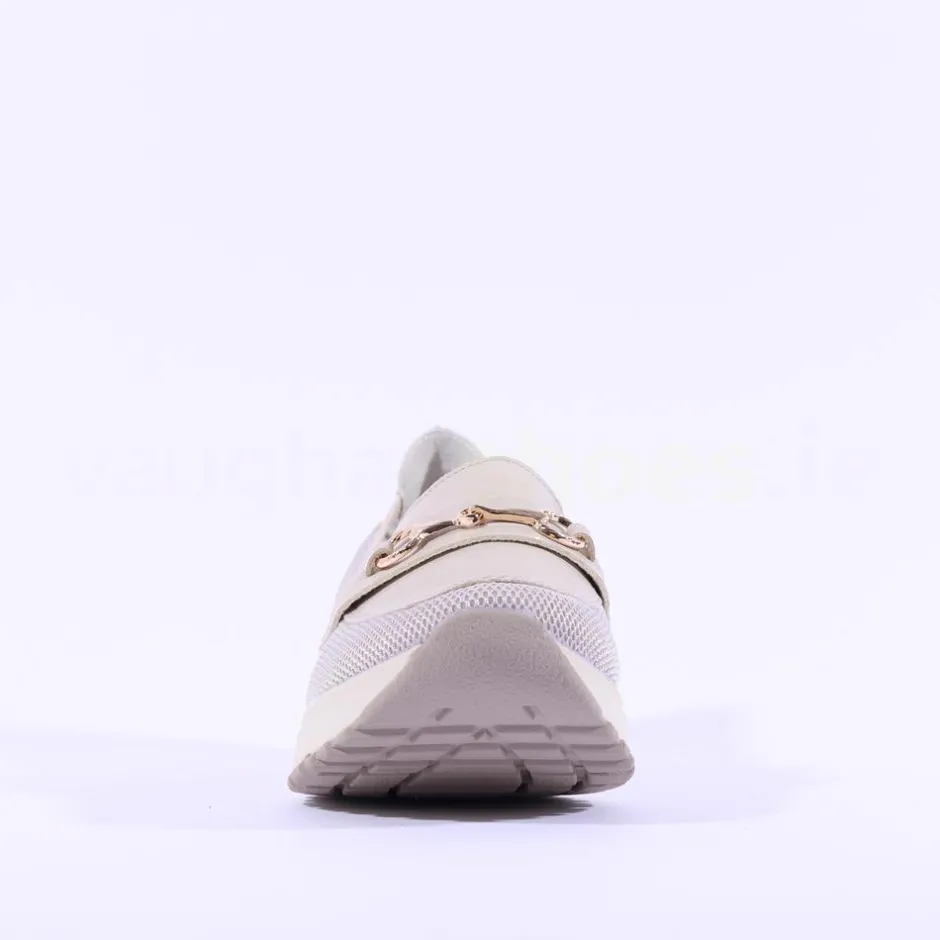 Women Rieker Slip On Shoe Link Detail - Beige Combi