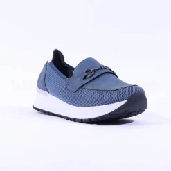 Women Rieker Slip On Shoe Link Detail - Blue