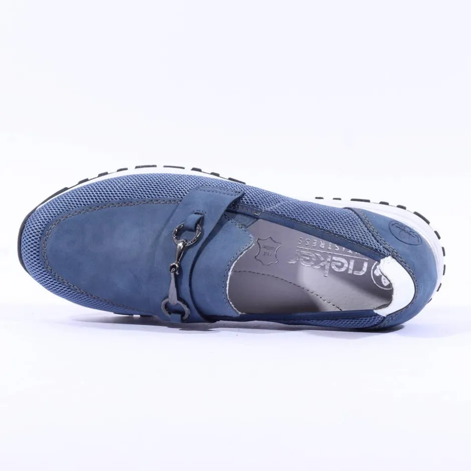 Women Rieker Slip On Shoe Link Detail - Blue
