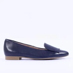 Women Paul Green Slip On Square Detail Loafer - Navy Leather
