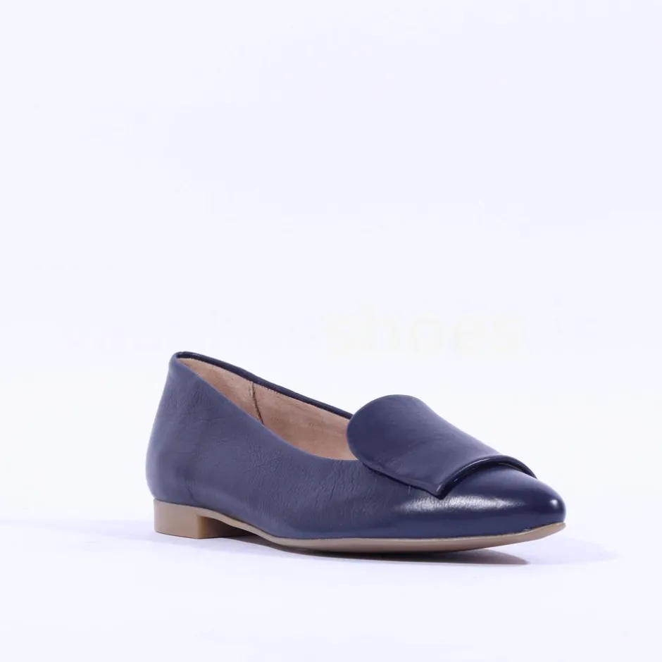 Women Paul Green Slip On Square Detail Loafer - Navy Leather