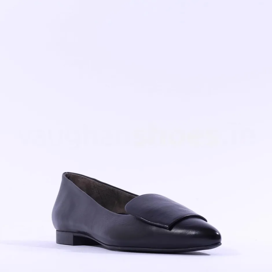 Women Paul Green Slip On Square Detail Loafer - Black Leather