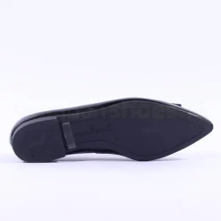 Women Paul Green Slip On Square Detail Loafer - Black Patent Velvet
