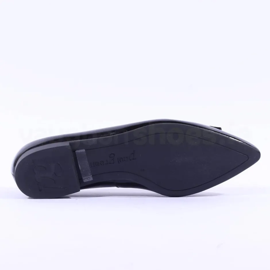 Women Paul Green Slip On Square Detail Loafer - Black Patent Velvet