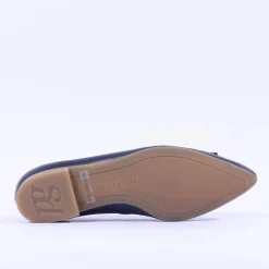 Women Paul Green Slip On Square Detail Loafer - Navy Leather