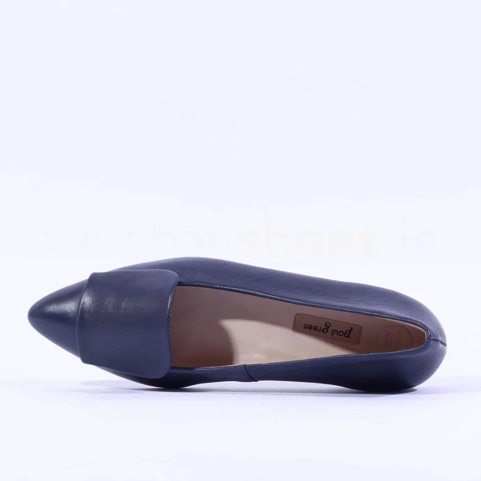 Women Paul Green Slip On Square Detail Loafer - Navy Leather