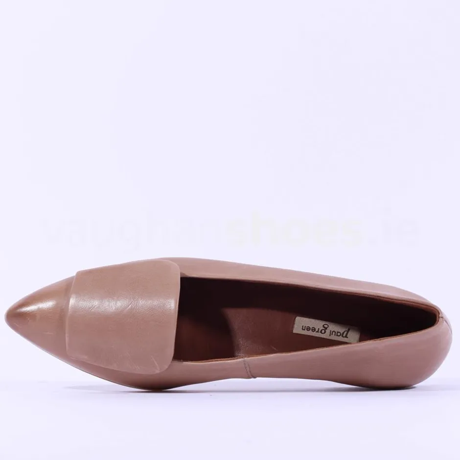 Women Paul Green Slip On Square Detail Loafer - Nude Leather