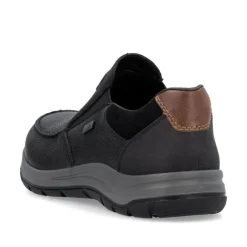Rieker Men Slip On Tex Shoe - Black Leather