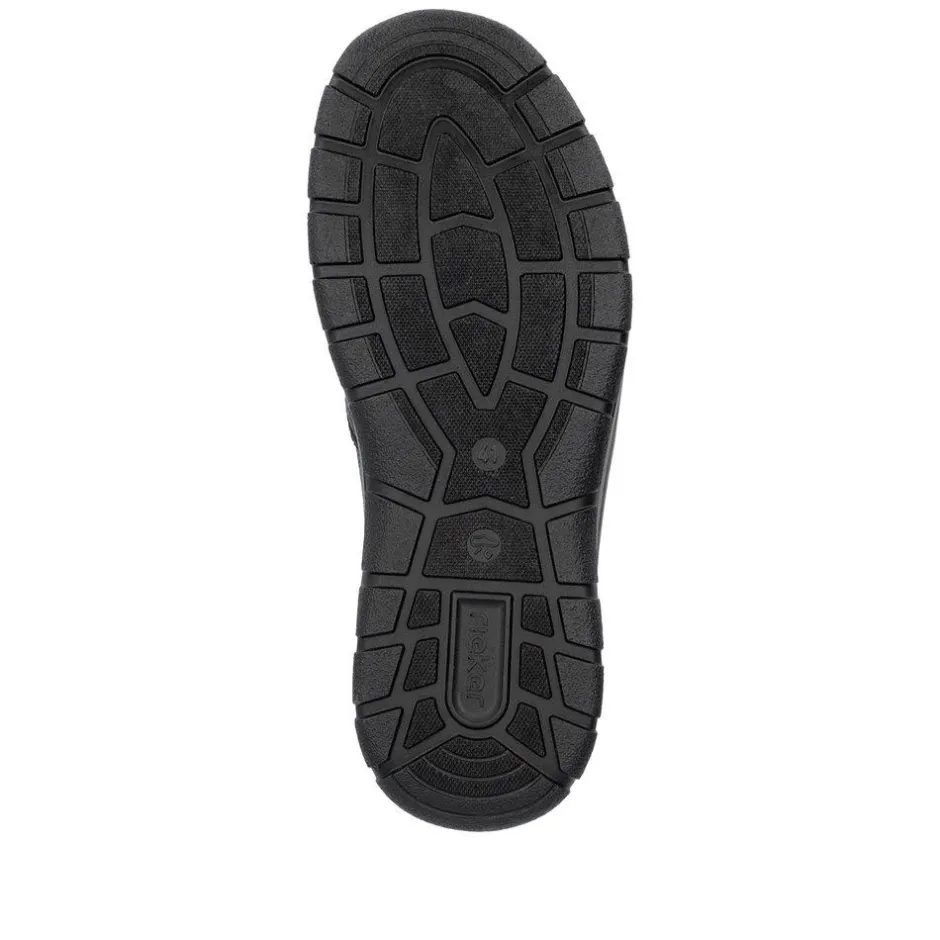 Rieker Men Slip On Tex Shoe - Black Leather