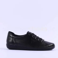 Women Ecco Women Soft 2.0 Laced - Black Lea