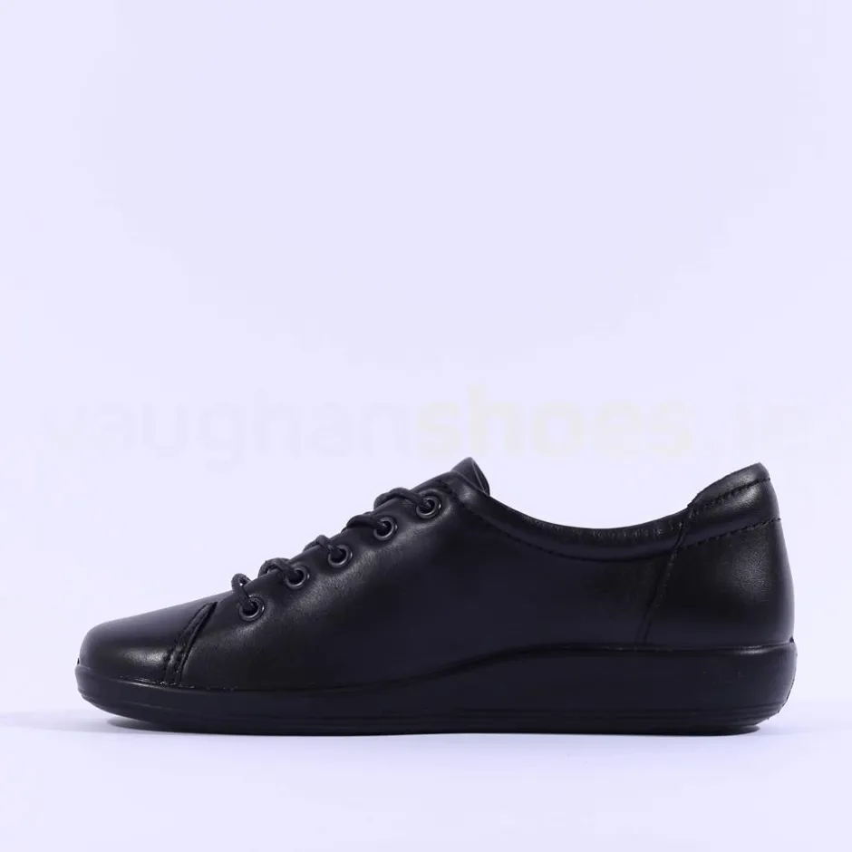 Women Ecco Women Soft 2.0 Laced - Black Lea