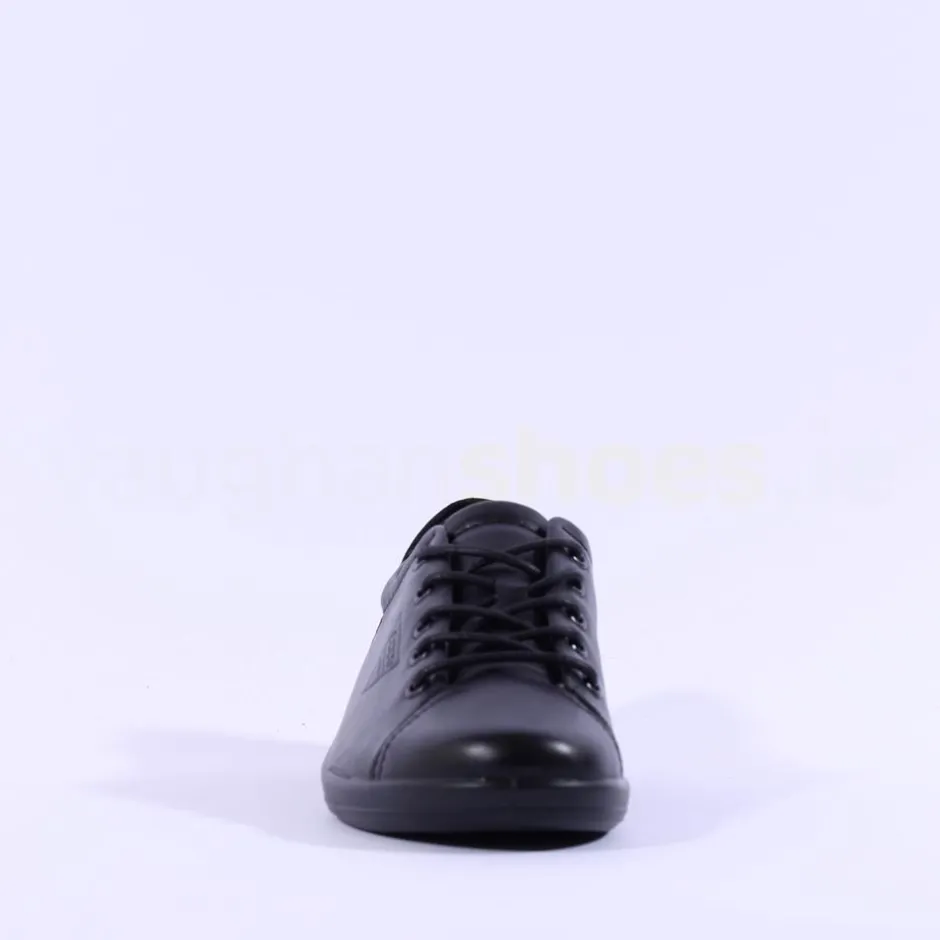 Women Ecco Women Soft 2.0 Laced - Black Lea
