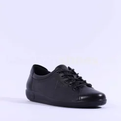 Women Ecco Women Soft 2.0 Laced - Black Lea