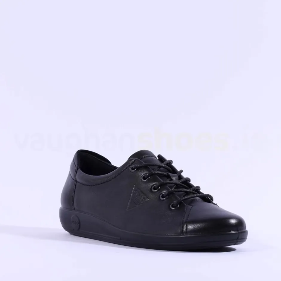 Women Ecco Women Soft 2.0 Laced - Black Lea