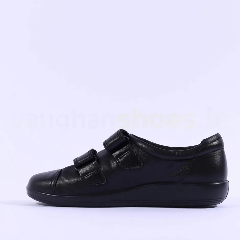 Women Ecco Women Soft 2.0 Velcro - Black Lea