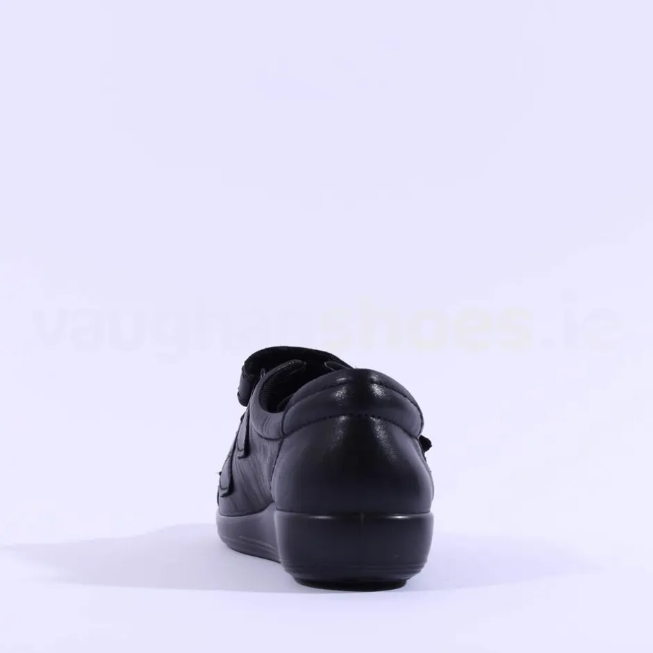 Women Ecco Women Soft 2.0 Velcro - Black Lea