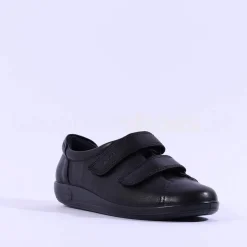 Women Ecco Women Soft 2.0 Velcro - Black Lea