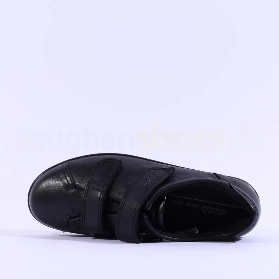 Women Ecco Women Soft 2.0 Velcro - Black Lea